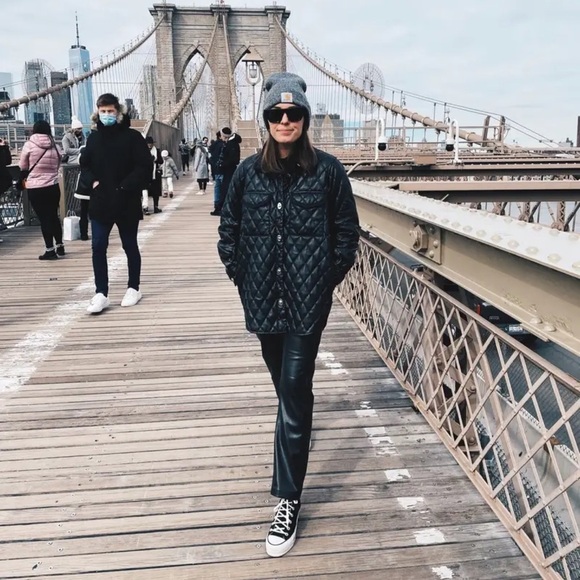 Seven For All Mankind‎ Faux Leather Joggers in Black Sz S - Picture 2 of 7